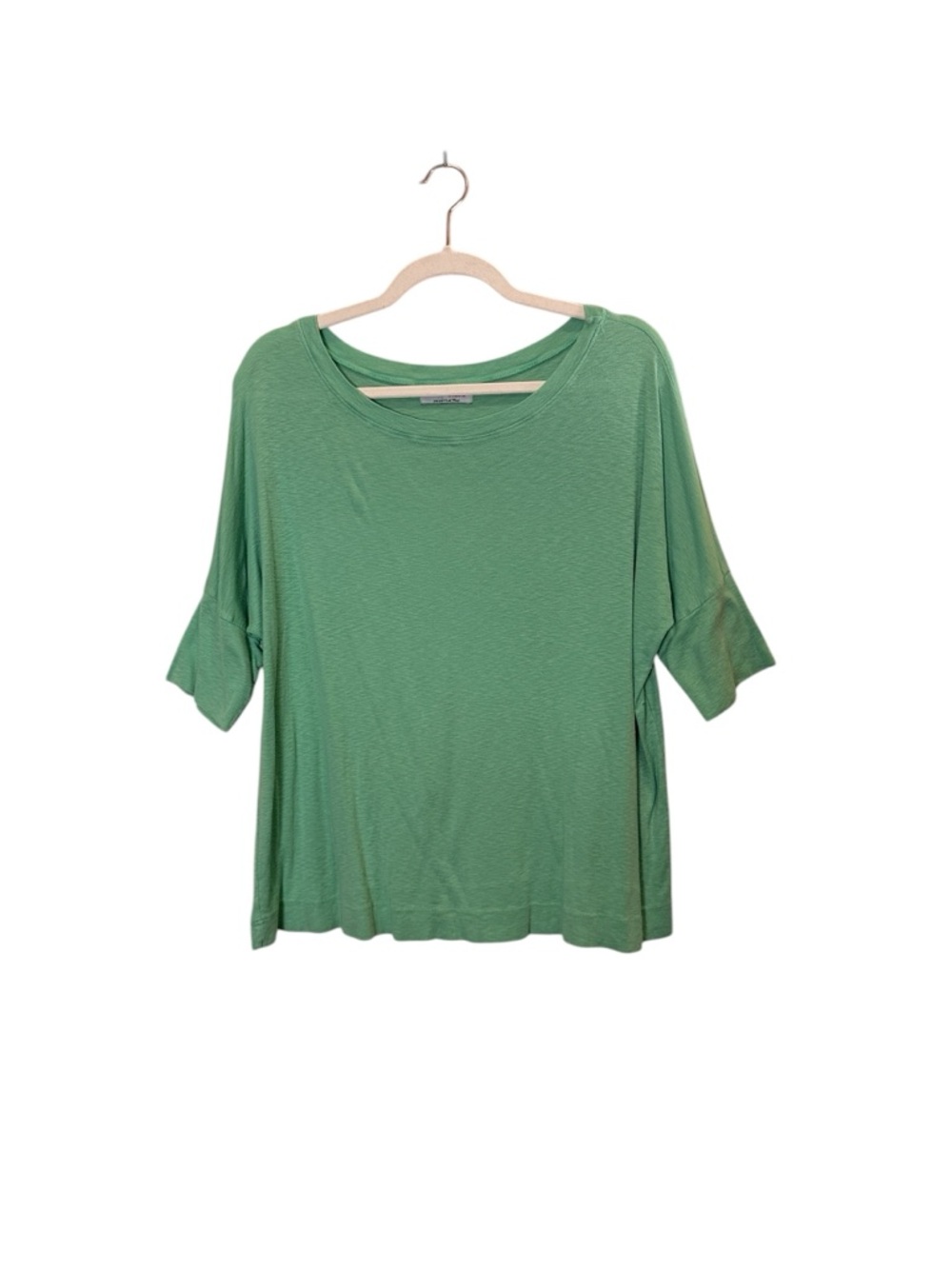 Michael Stars Women’s Relaxed Lagenlook Casual Scoop Neck Tee - Green Sz O/S